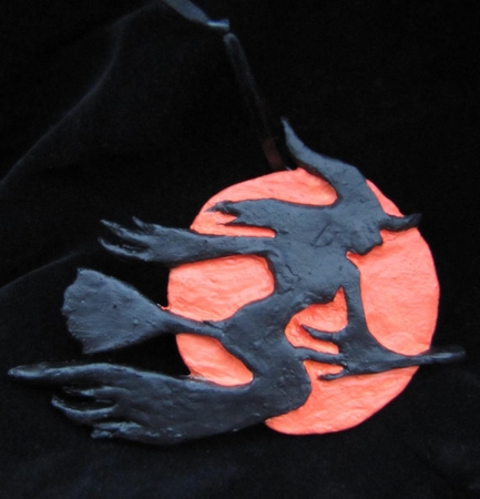 Witch in Flight.  A Halloween/Christmas Ornament.